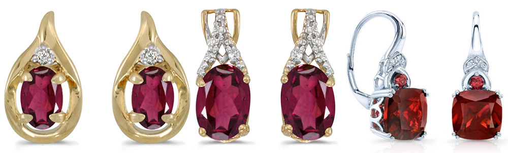 Boucles d'oreilles rhodolite