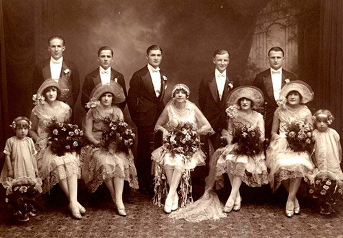 Mariage de style années 1920 et photos de mariage vintage