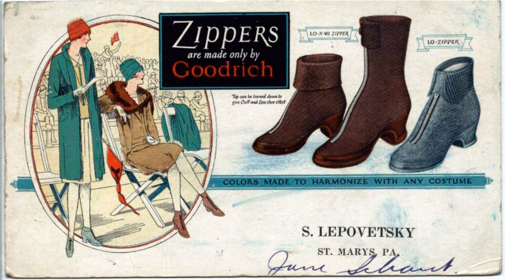 Fermeture à glissière dans l'histoire