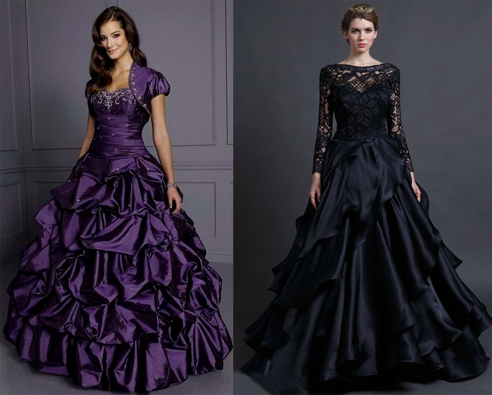 Robe de mariée violette et noire