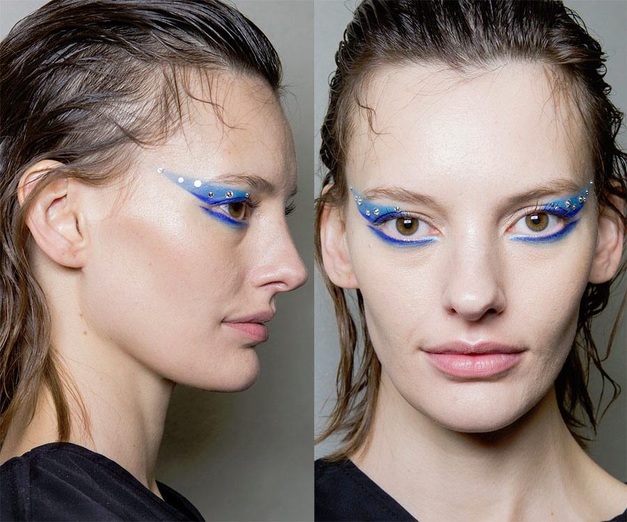 Maquillage des yeux avec des strass