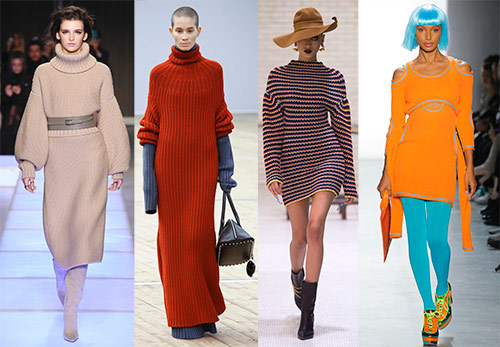 Robe pull en tricot confortable pour l'automne et l'hiver