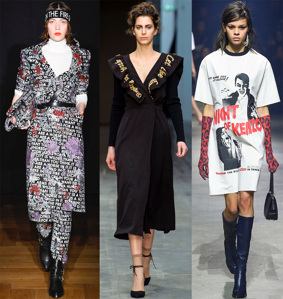 Vêtements avec inscriptions et textes