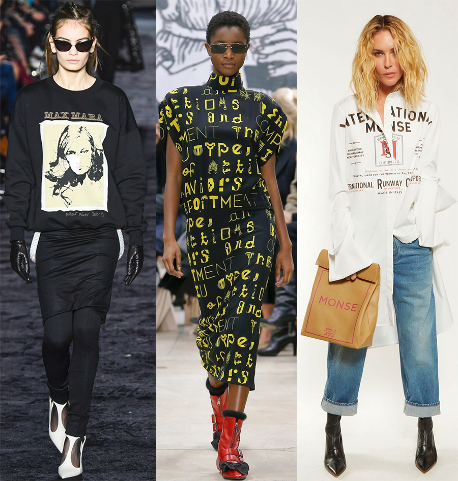 Vêtements avec inscriptions et textes