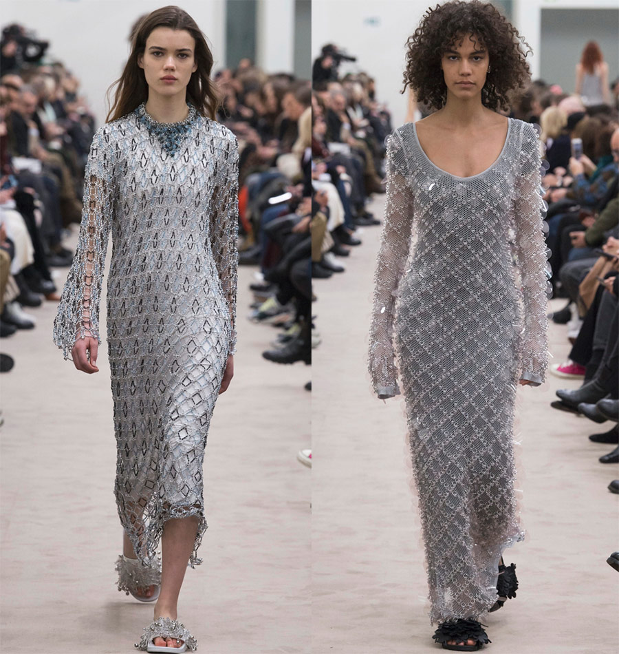 Robes d'argent brillant