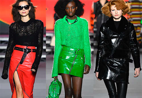 Jupes en cuir - mannequins automne-hiver