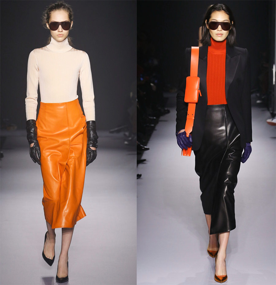 Jupes en cuir - mannequins automne-hiver