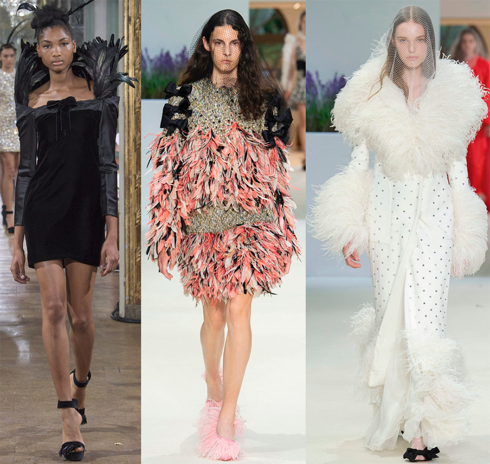 Robes de soirée avec plumes