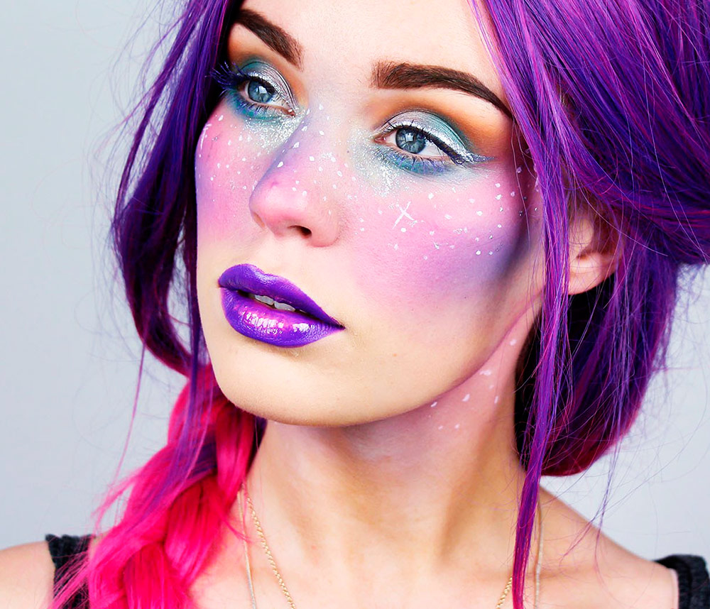 Maquillage de l'espace étoilé pour des looks festifs