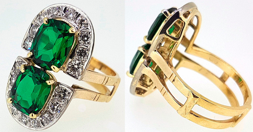 Bague avec deux pierres de 3 carats