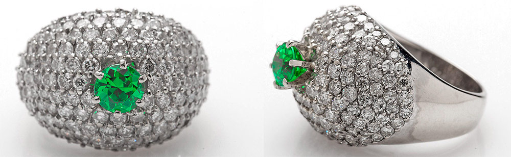Diamants et tsavorite