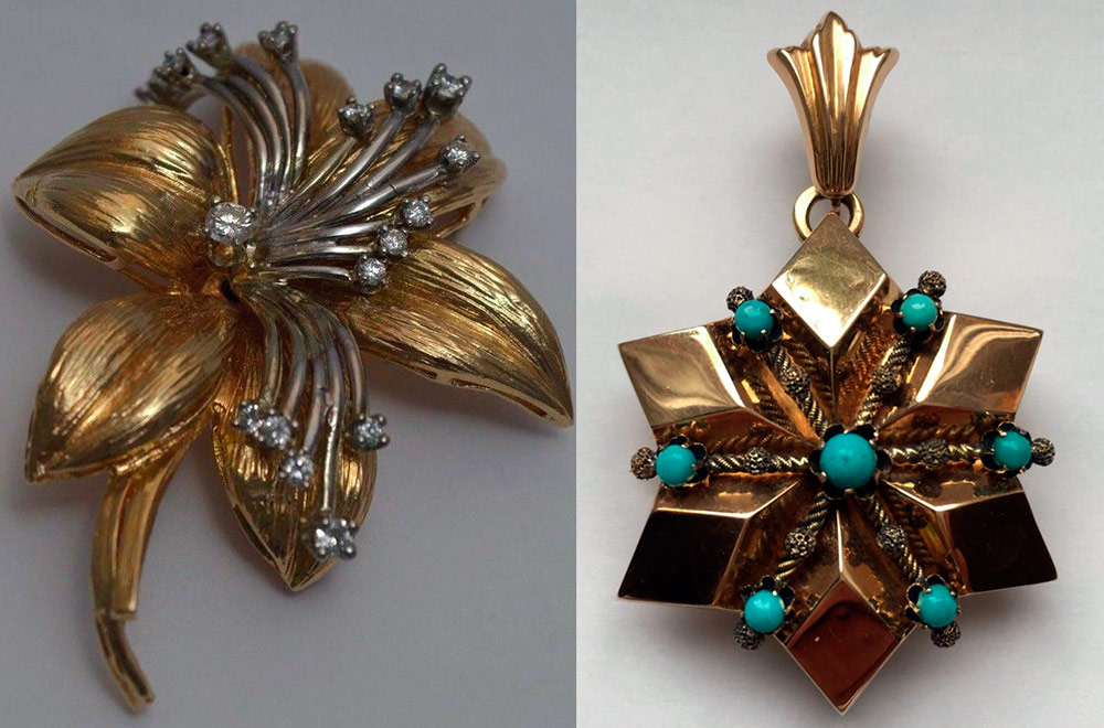 Broche fleur et étoile