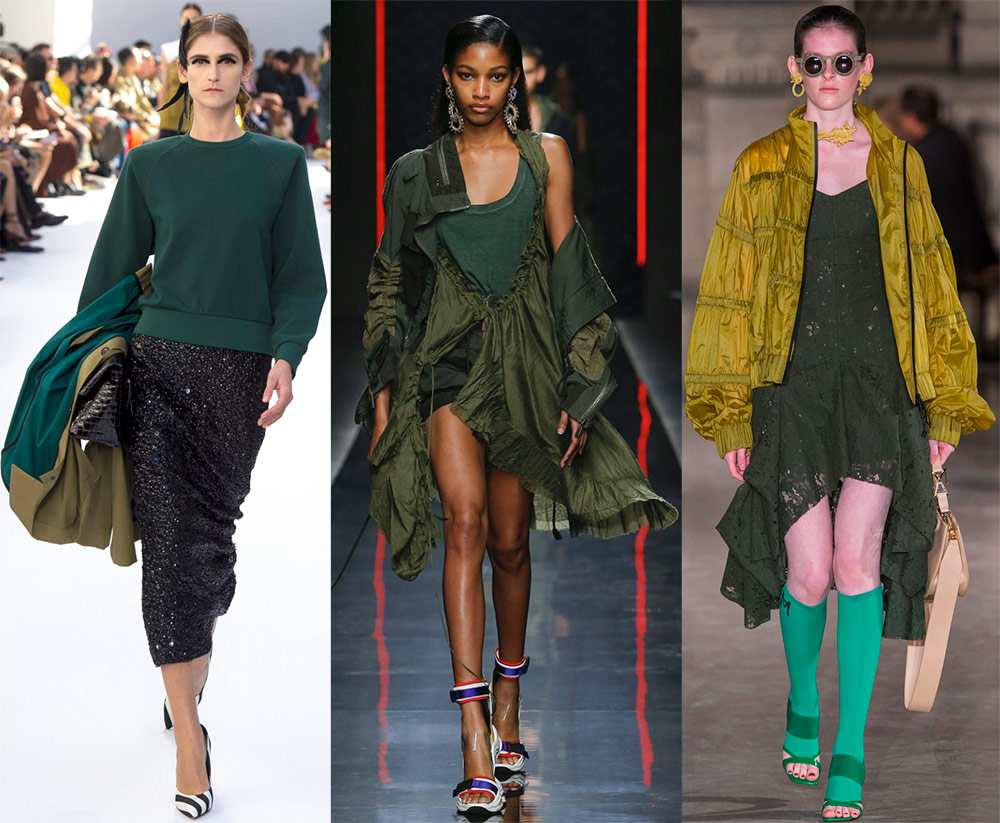 Nuances de vert dans les vêtements