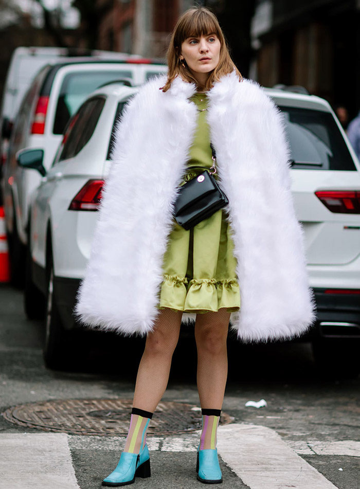 Manteau de fourrure femme blanc