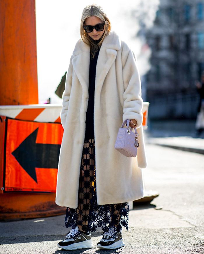 Manteau de fourrure femme blanc