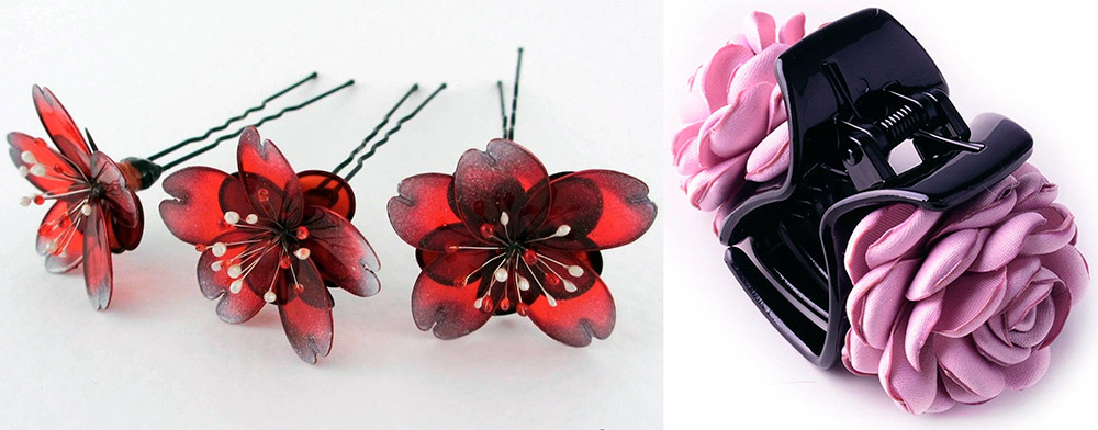 bijoux de cheveux avec des fleurs