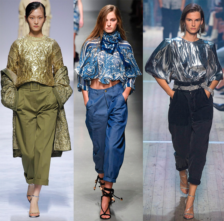 Pantalon femme à revers