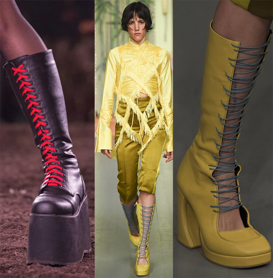 Bottes à lacets à la mode