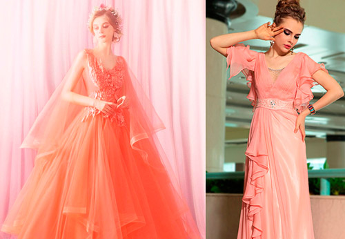 Belle robe de mariée corail