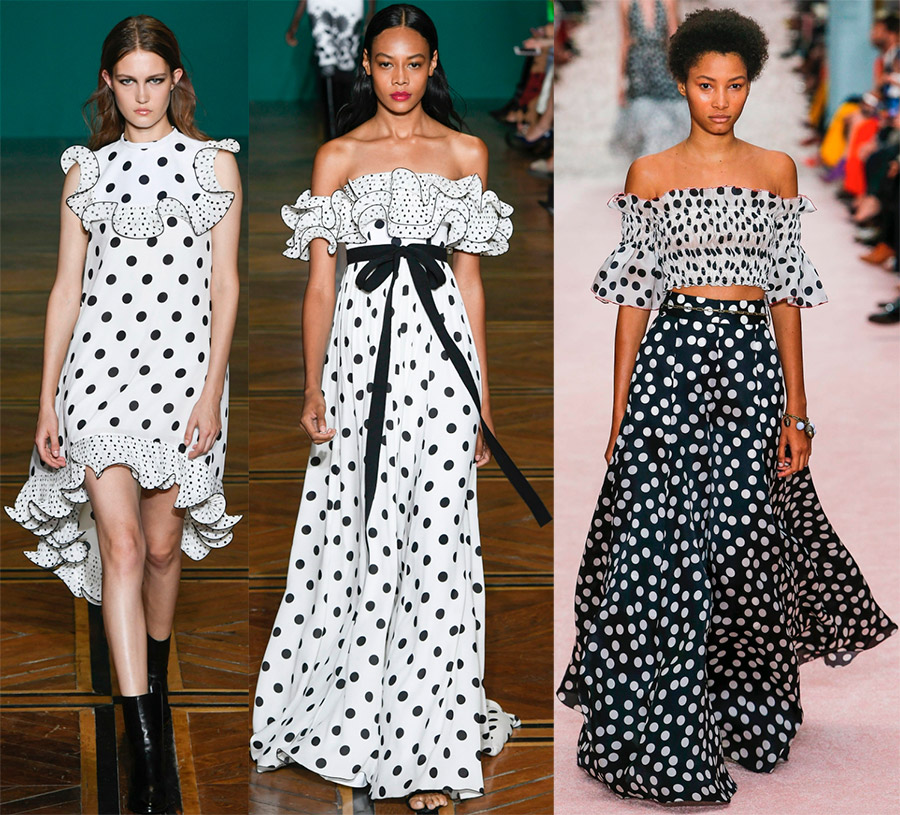 Vêtements de mode avec imprimé pois