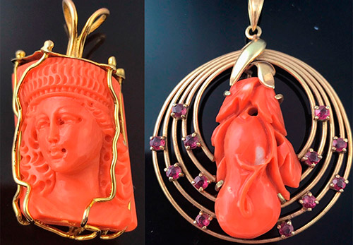 Beaux coraux dans la nature et décorations