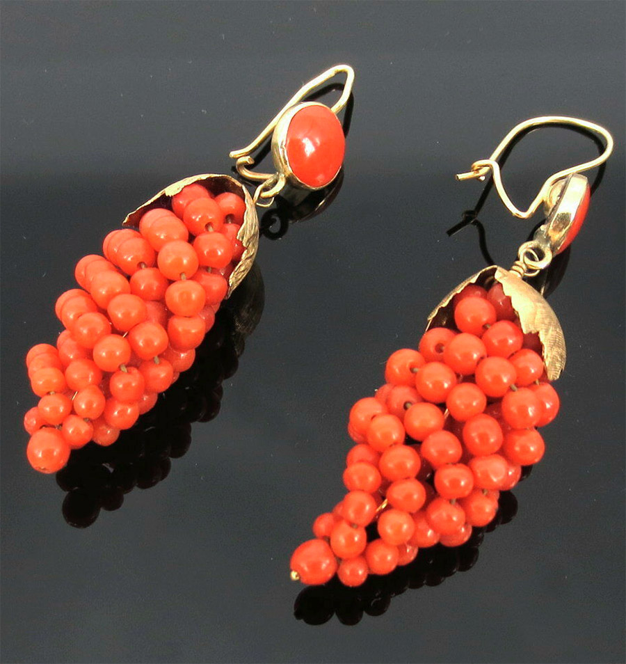 Boucles d'oreilles corail