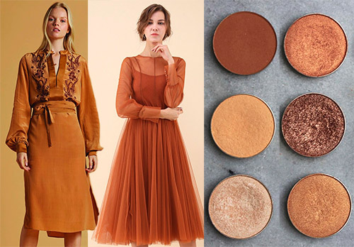 Couleur caramel dans les vêtements et la beauté