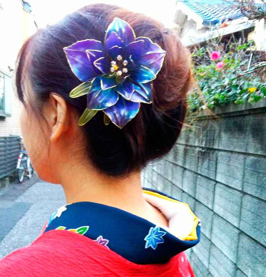 Bijoux de cheveux kanzashi japonais et tendances de la mode