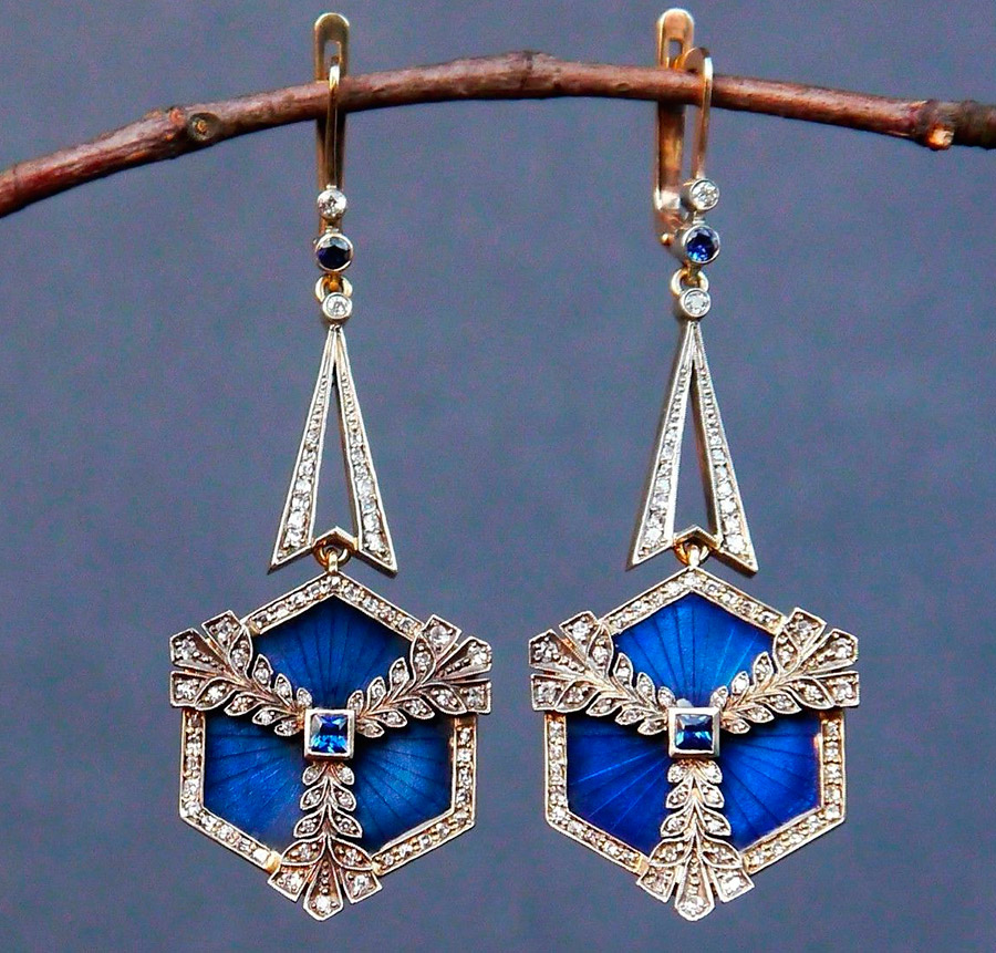 Boucles d'oreilles soviétiques en or