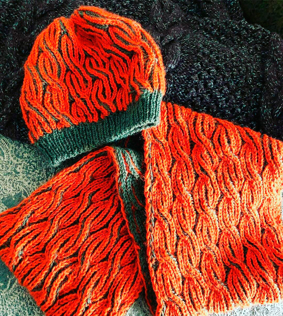 Tricotage en technique briochée