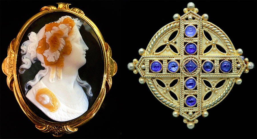 Broche ancienne en pierres précieuses