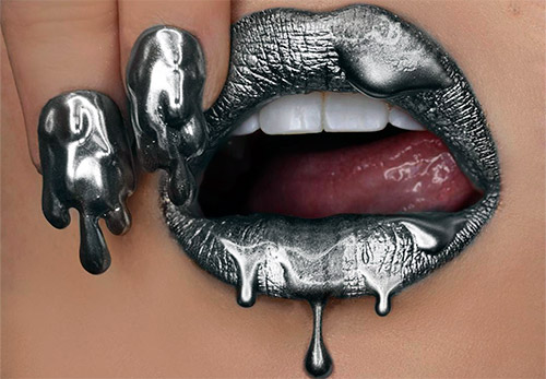 Rouge à lèvres argent Tom Ford pour maquillage fantaisie