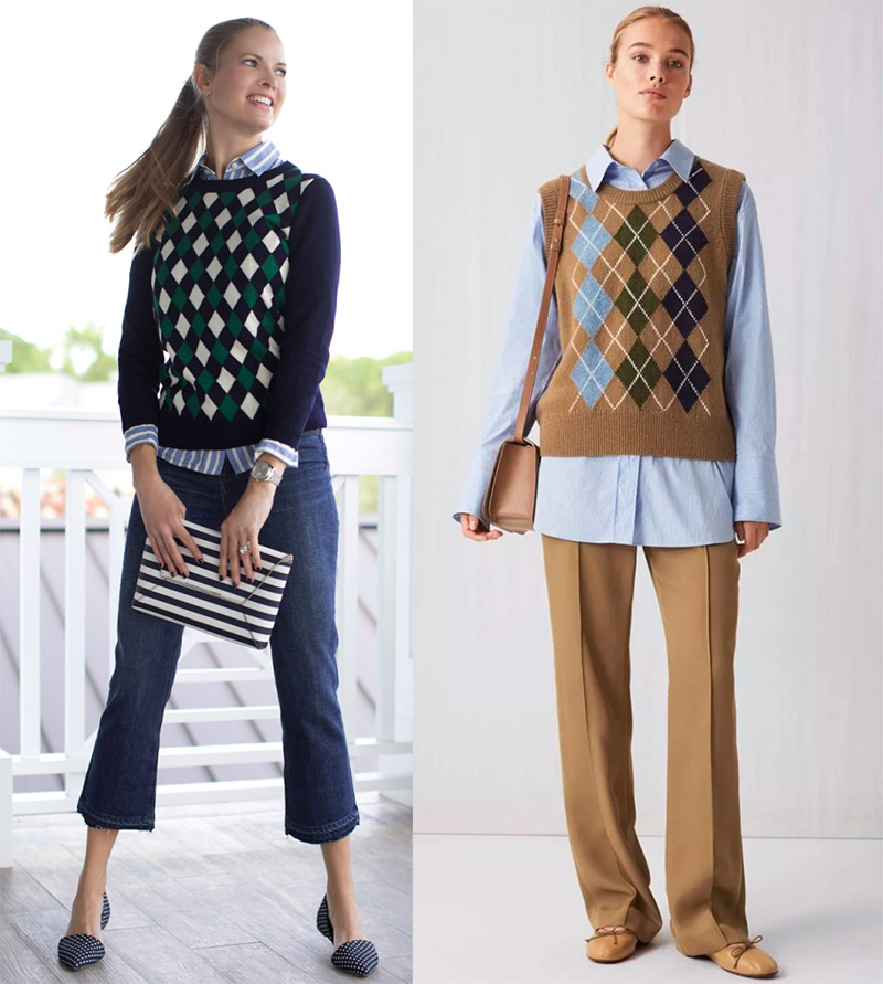 Imprimé Argyle dans la mode féminine