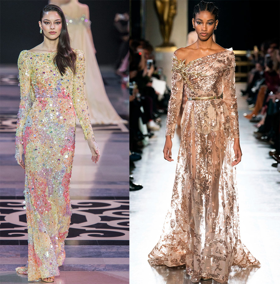 Robes de soirée en or