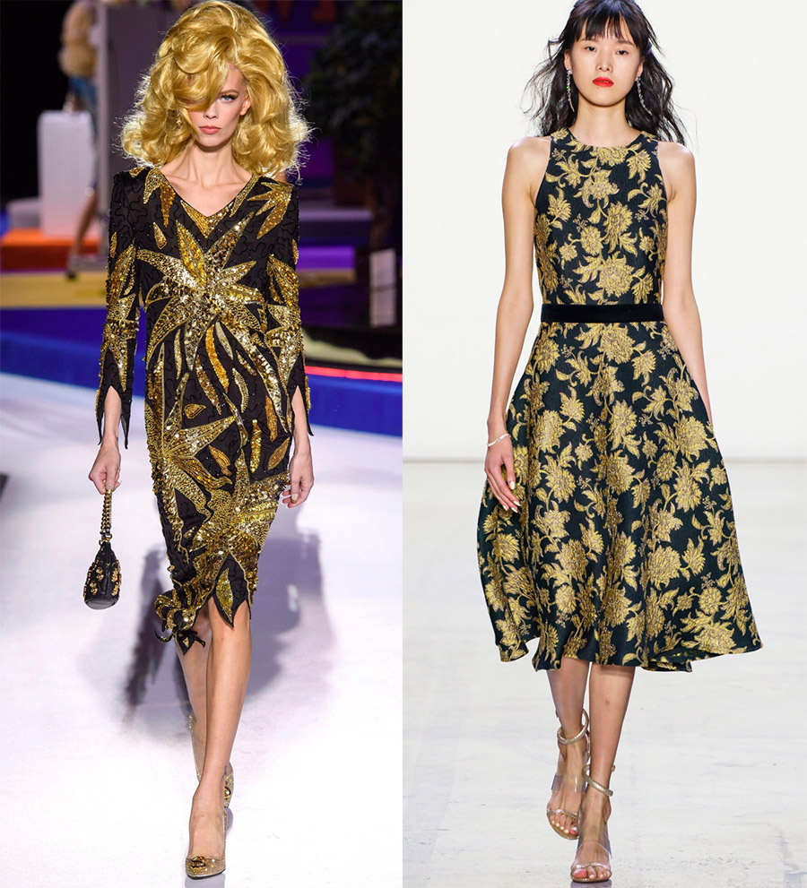 Robes dorées à la mode