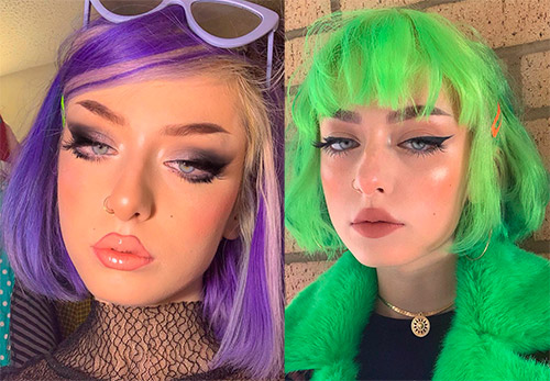 Couleur de cheveux brillante dans des tons inhabituels - beaux exemples