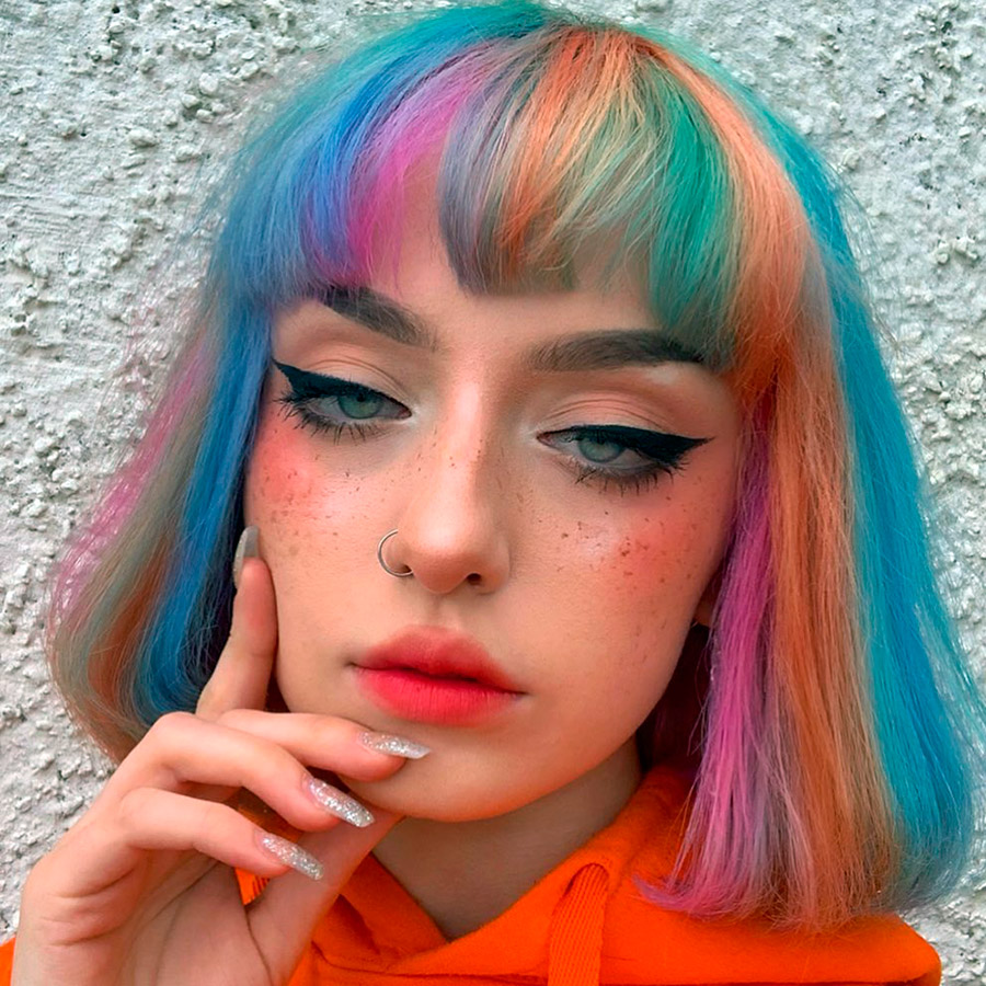 Coloration cheveux arc-en-ciel