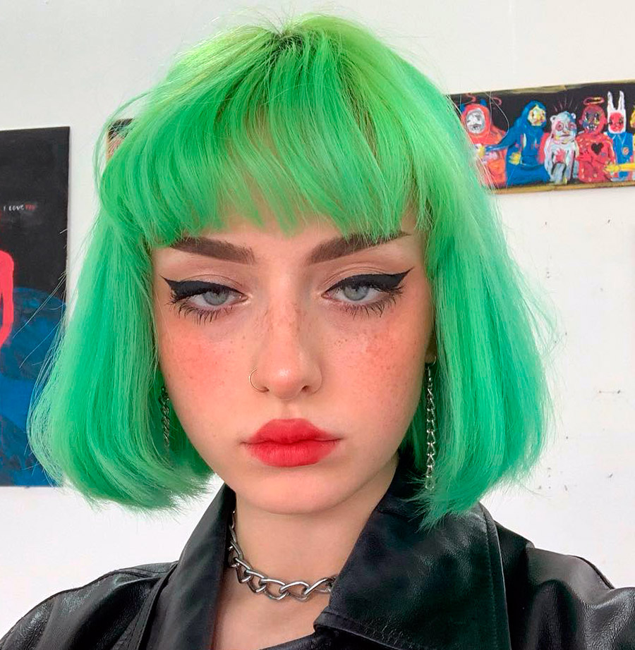 Coloration cheveux verts