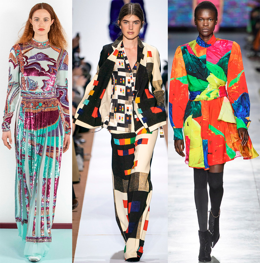 Impressions abstraites sur tissu