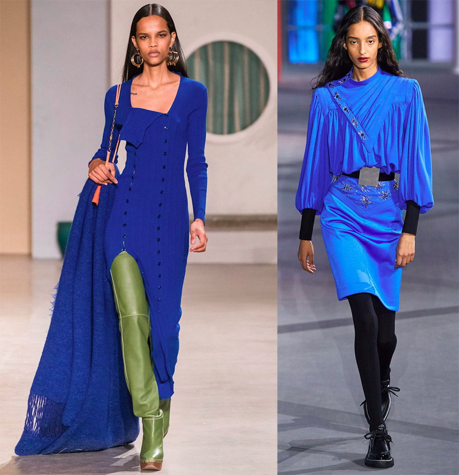 Couleur bleue dans les vêtements - images élégantes et à la mode