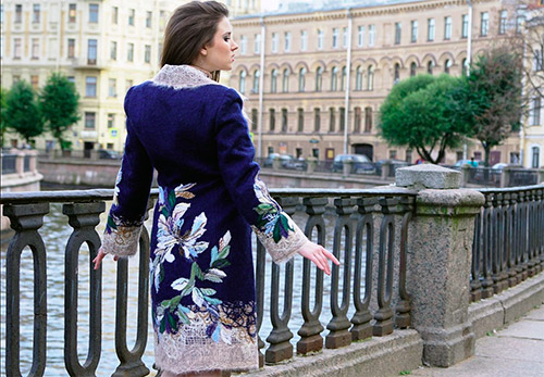 Manteau pour femme à la mode en laine feutrée