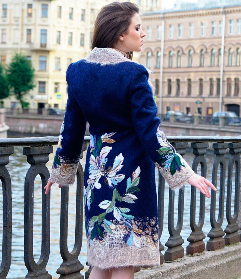 manteau en laine feutrée pour femme