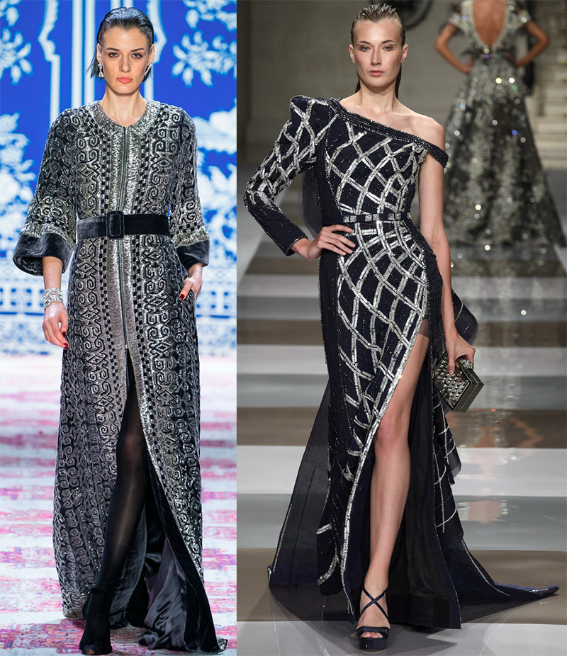 Robes noires avec de l'argent