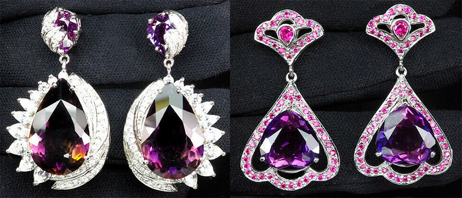 Boucles d'oreilles avec Amétrine