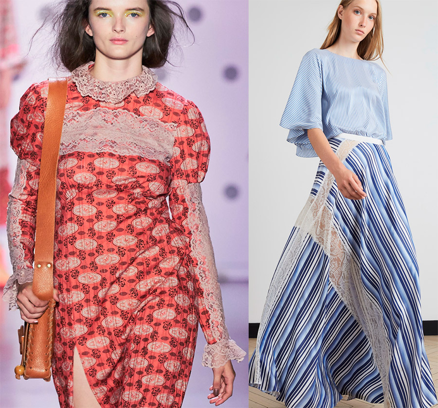 Garniture en dentelle des vêtements