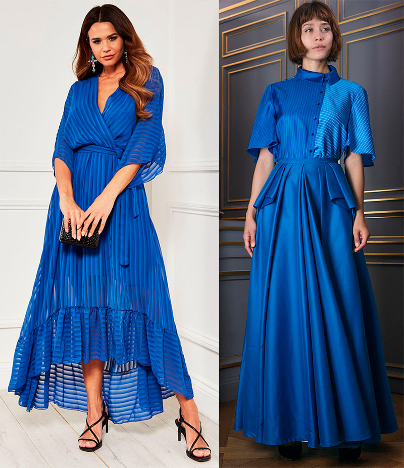 Robes longues en bleu