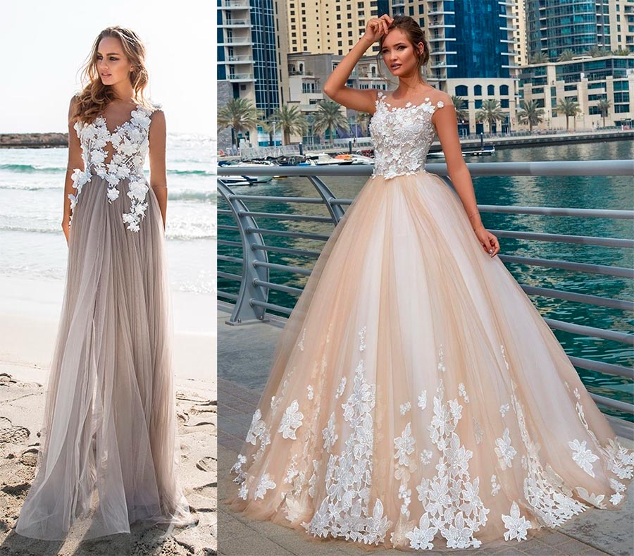 Robes de mariée de différentes nuances