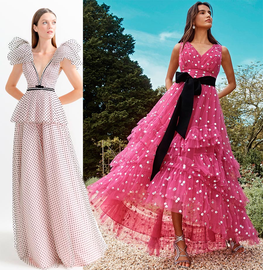 Robes de soirée à pois