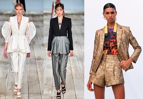 Costumes pour femmes avec une jupe et un pantalon de marques célèbres