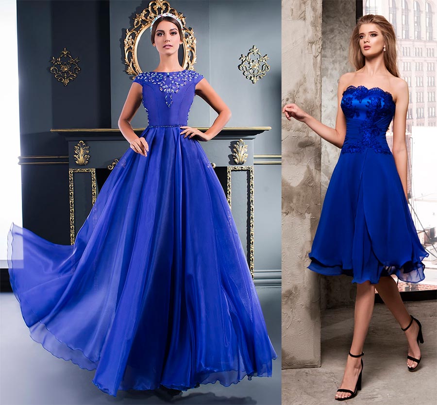 Robe bleue pour le soir